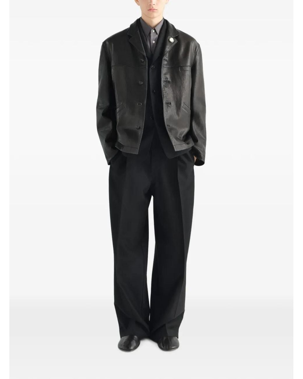 Lemaire Black Single-Breasted Jacket for men