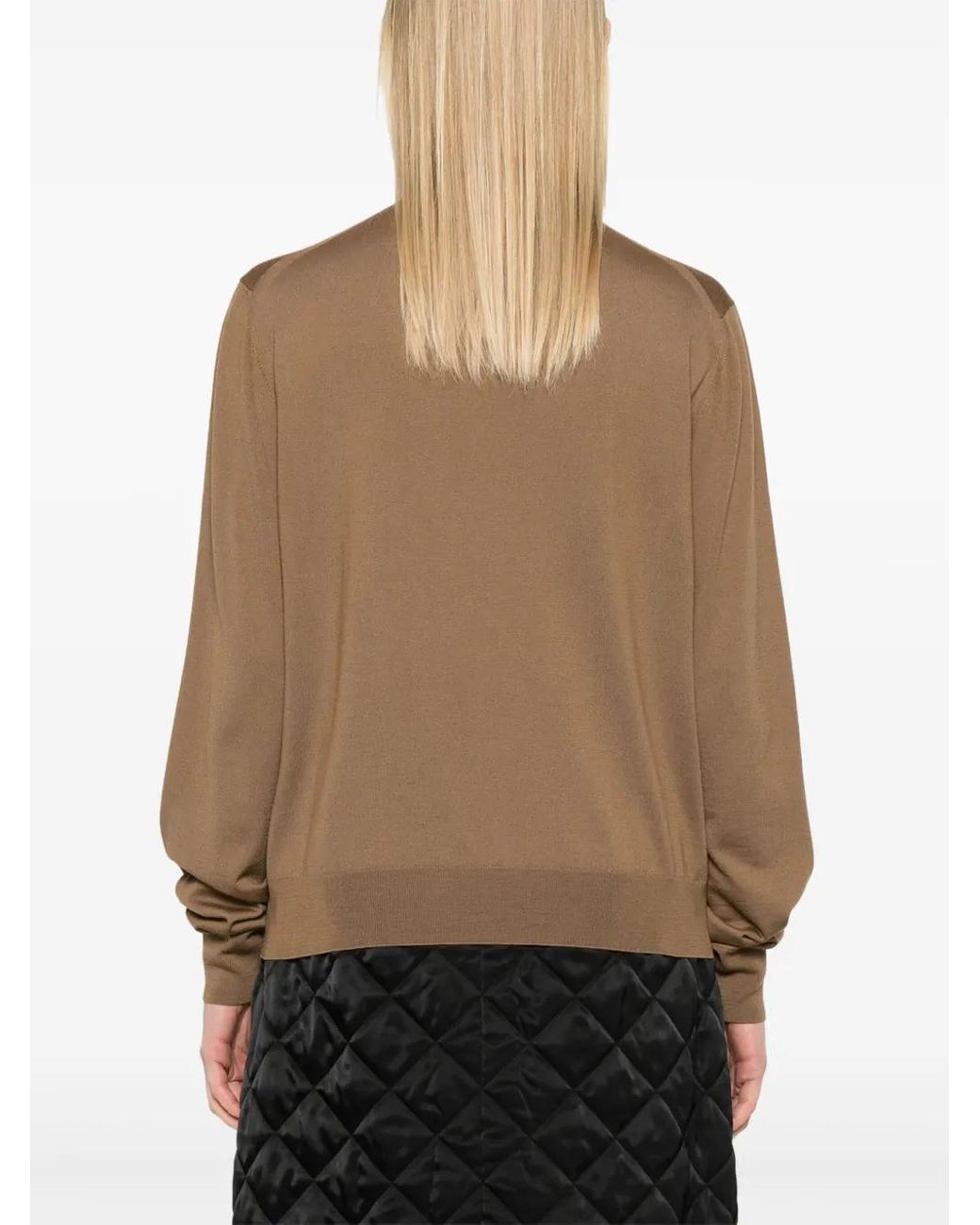 Khaite Brown V-Neck Sweater