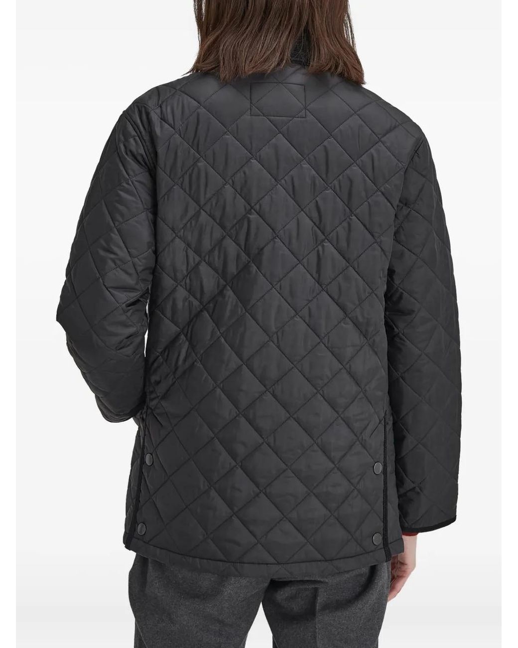 Barbour Black Liddesdale Diamond-Quilted Jacket for men