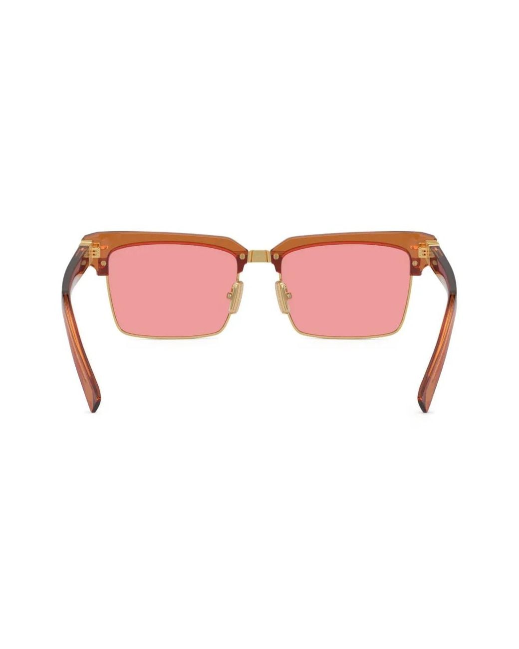 Miu Miu Pink Logo-Lettering Square-Frame Sunglasses