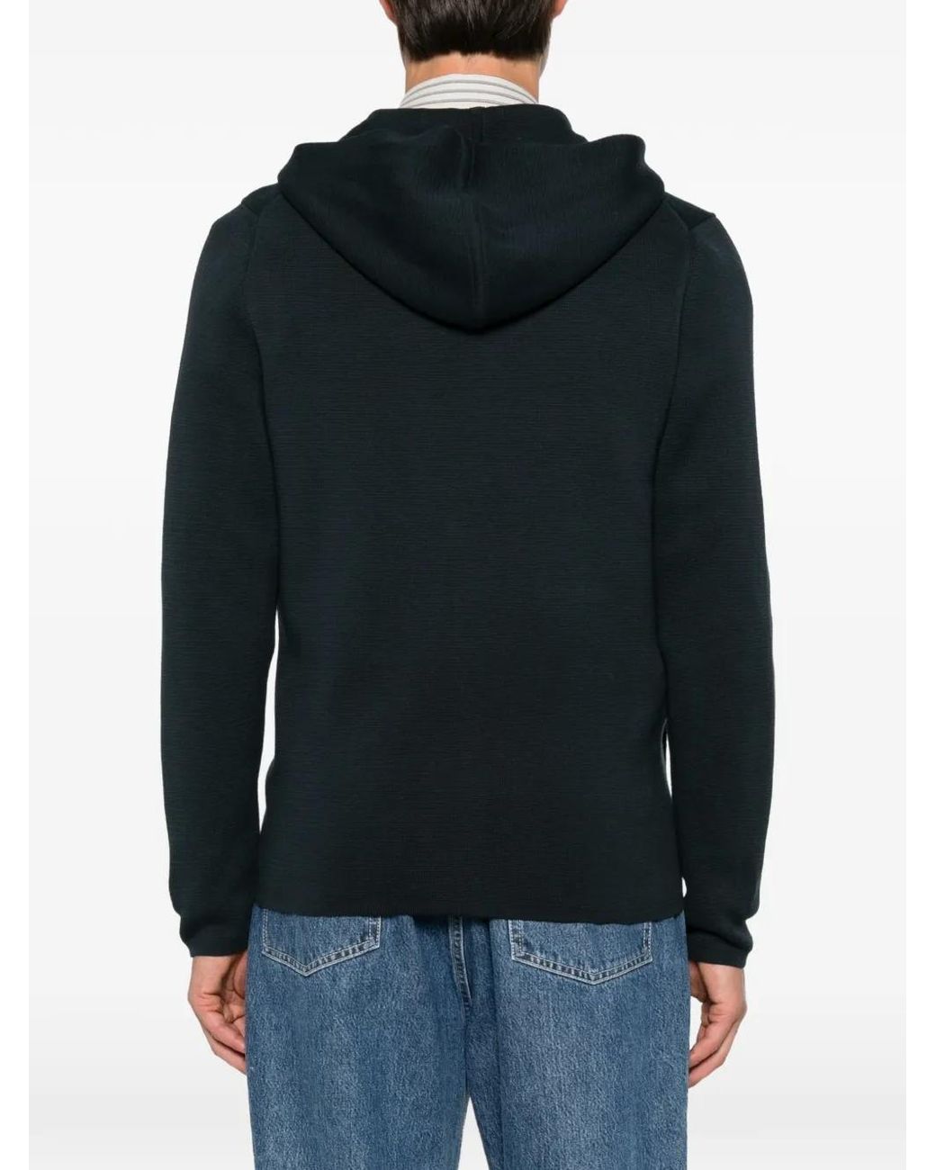 Marc O' Polo Black Zip-Up Hooded Cardigan for men