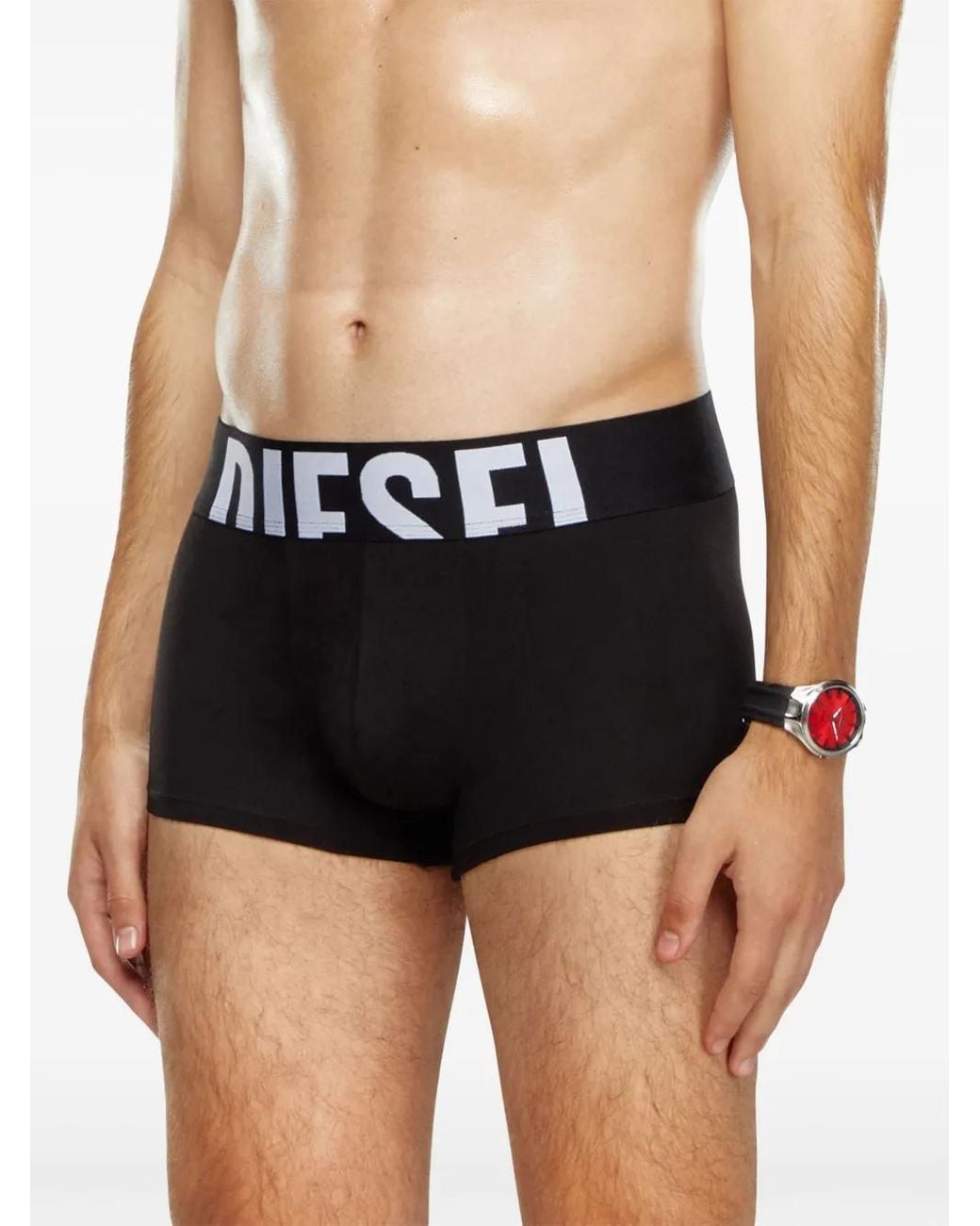 DIESEL Black Umbx-Damien Boxer Briefs (Set Of 3) for men