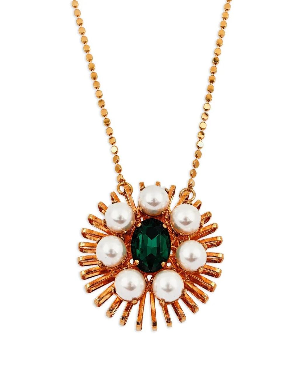 Anton Heunis White Crystal-Embellished Faux-Pearl Necklace