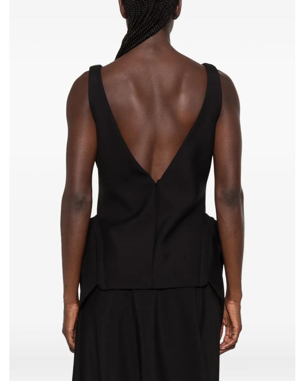Rohe Black Deconstructed Collar Top