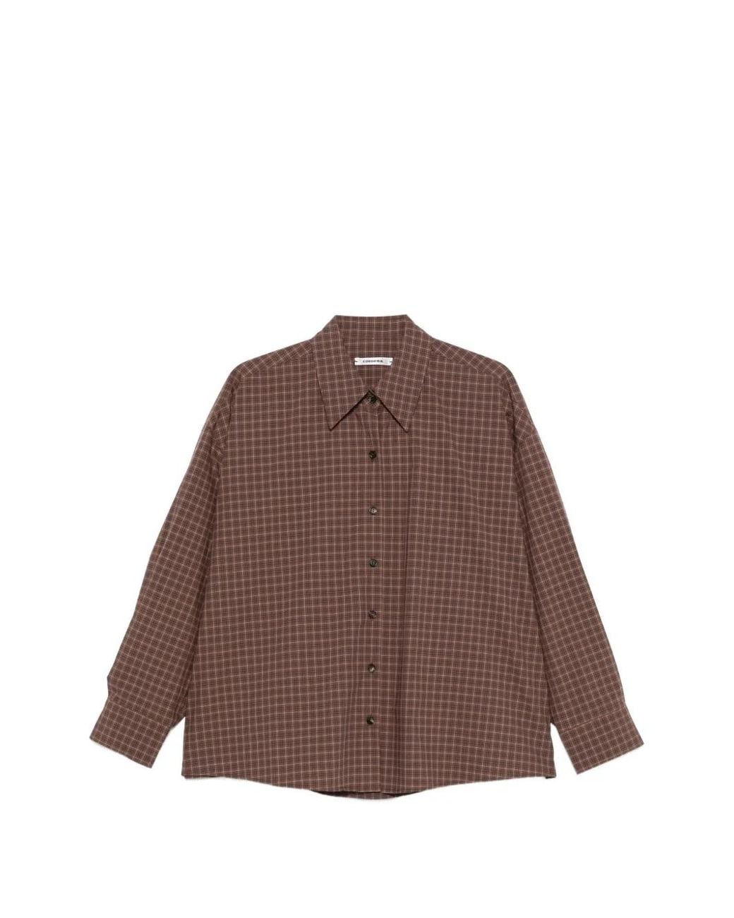 Camicia A Quadri di Cordera in Brown