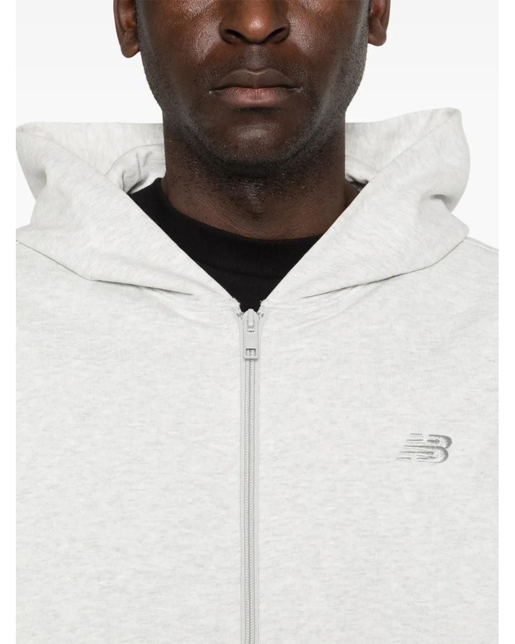 New Balance White Athletics French Terry Full Zip Hoodie for men