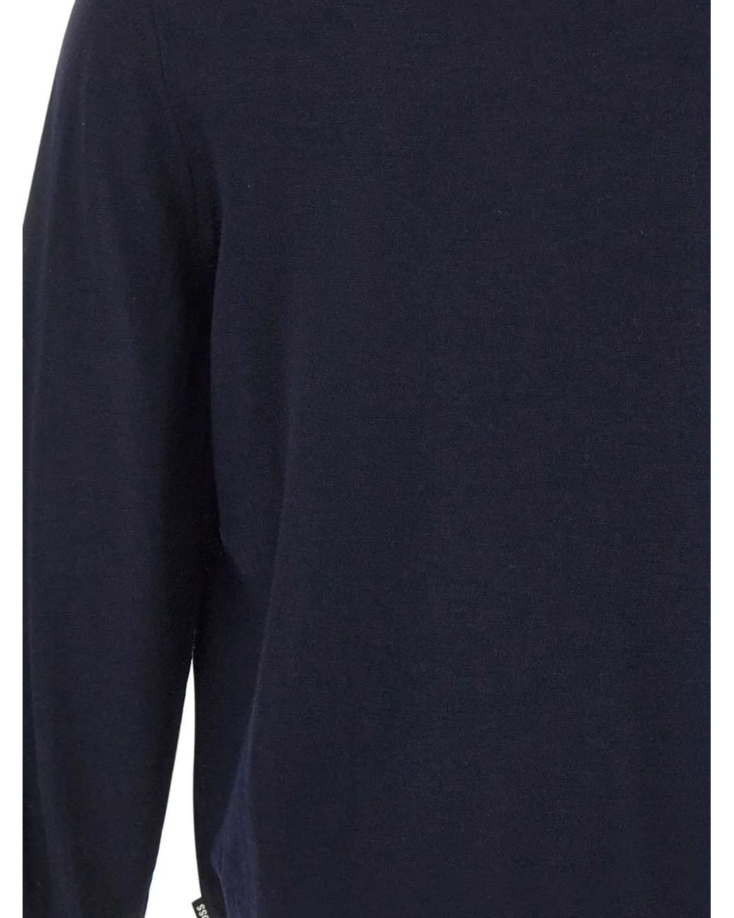 Boss Blue Merino Wool Cardigan for men
