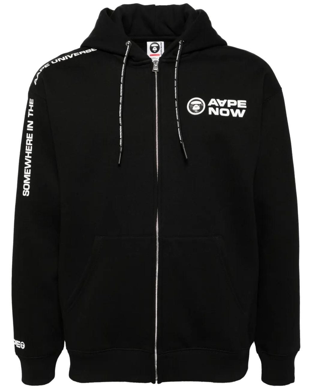 Aape By A Bathing Ape Black Logo Patched Hooded Jacket for men