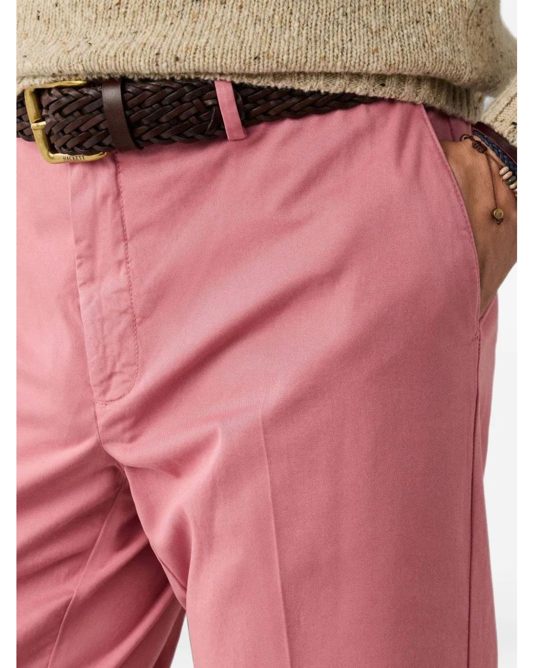 Hackett Pink Sanderson Tailored-Fit Chino Trousers for men