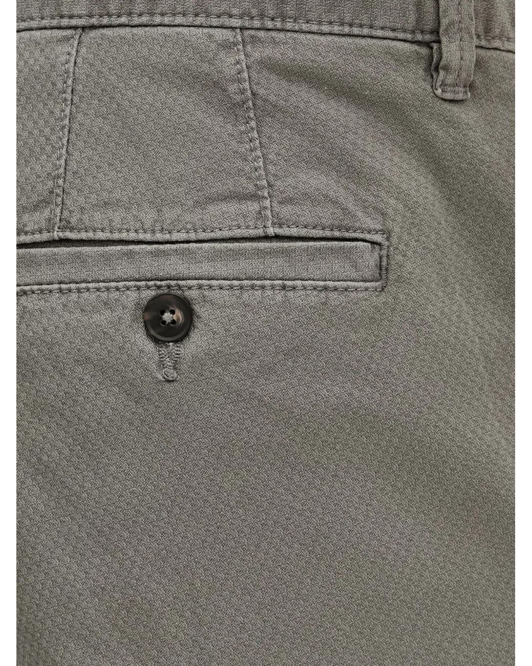 Benetton Gray Textured Chino Trousers for men