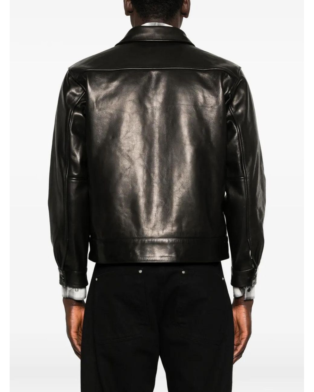 Neighborhood Black Leather Sports Jacket for men