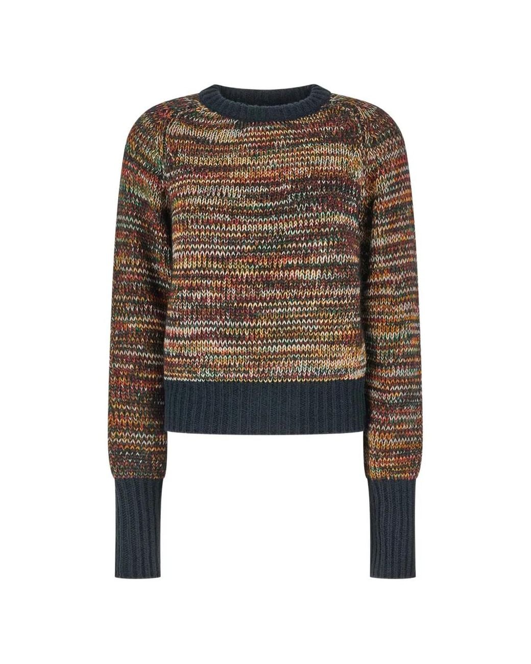 Iceberg Blue Marled-Knit Crew-Neck Sweater