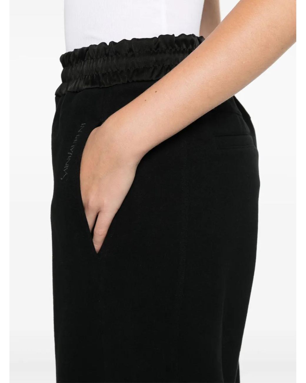 Saint Laurent Black Logo-Embroidered Track Pants