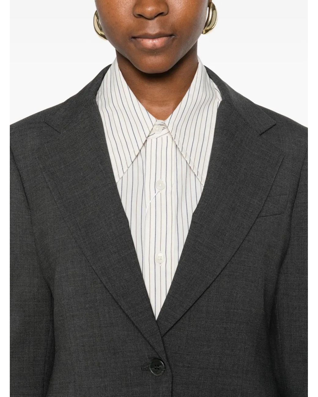 P.A.R.O.S.H. Black Mélange-Effect Blazer