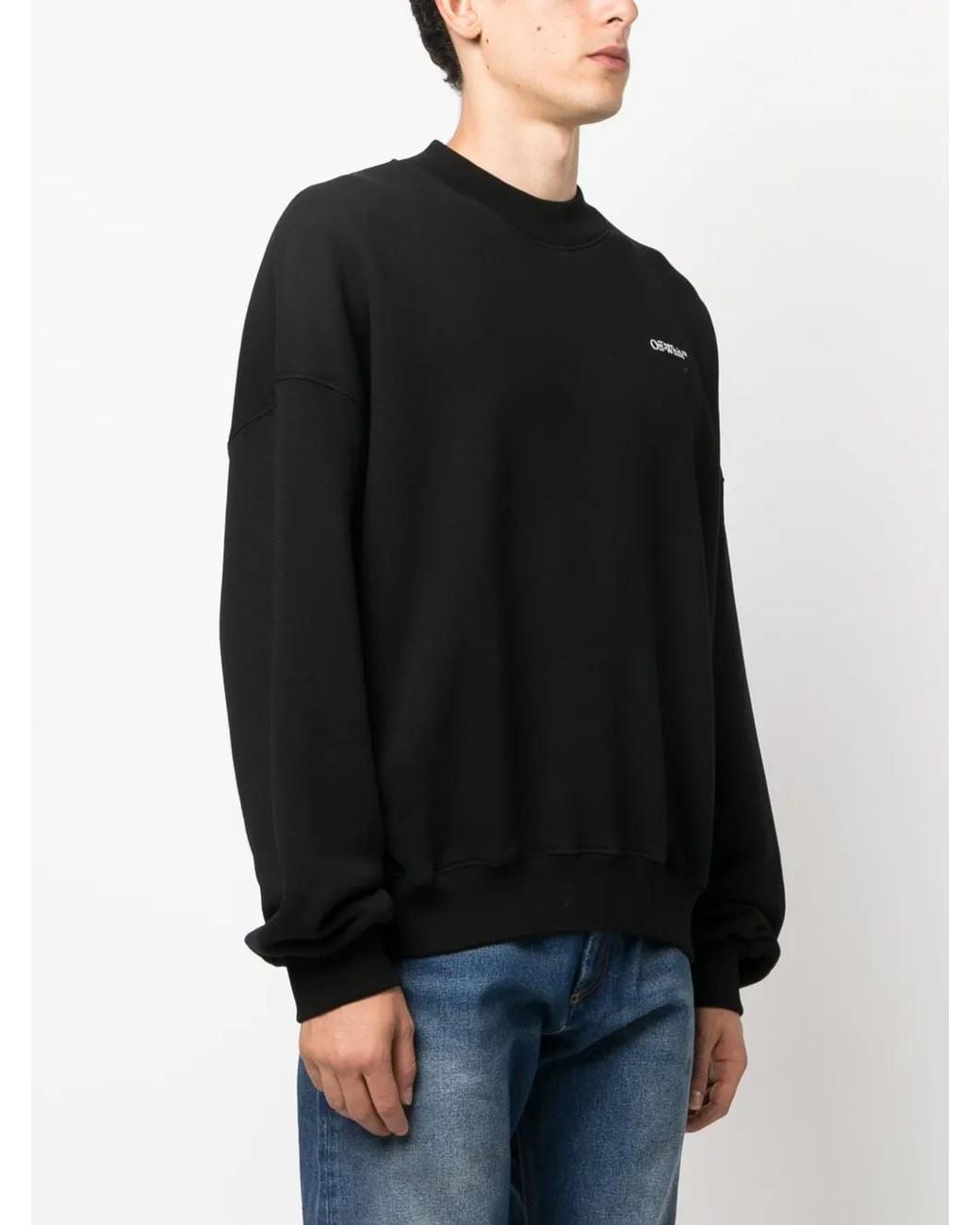 Off-White c/o Virgil Abloh Black Scratch Arrow-Print Cotton Sweatshirt for men