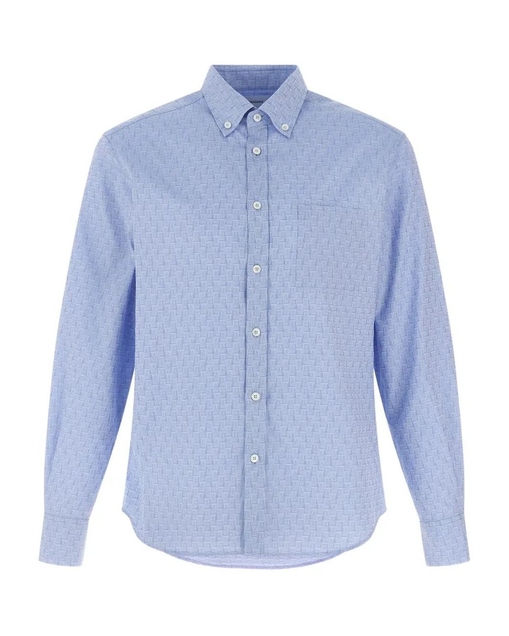 Camicia Gancini Jacquard di Ferragamo in Blue da Uomo