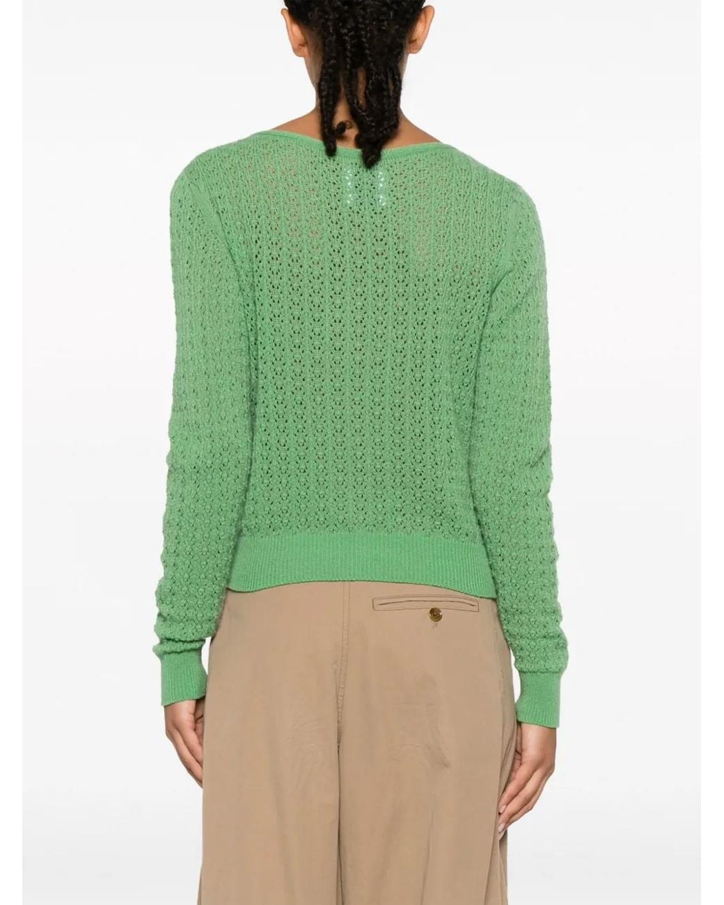 Barrie Green V-Neck Cashmere Cardigan