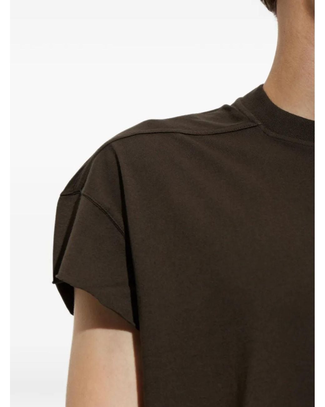 Rick Owens Brown Cap-Sleeve T-Shirt for men