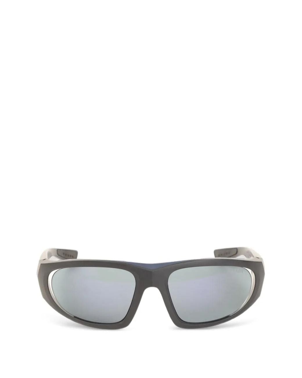 Prada Linea Rossa Gray Rectangle-Frame Sunglasses for men