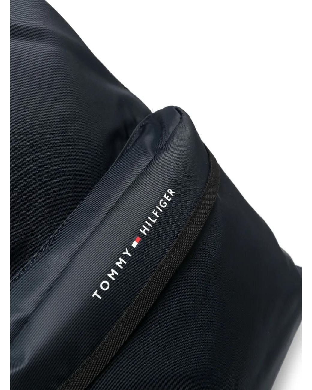 Tommy Hilfiger Blue Logo-Print Zipped Backpack for men