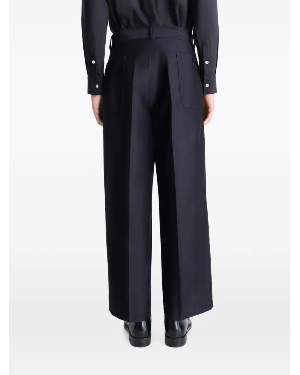 Lemaire Blue Button Pocket Trousers for men