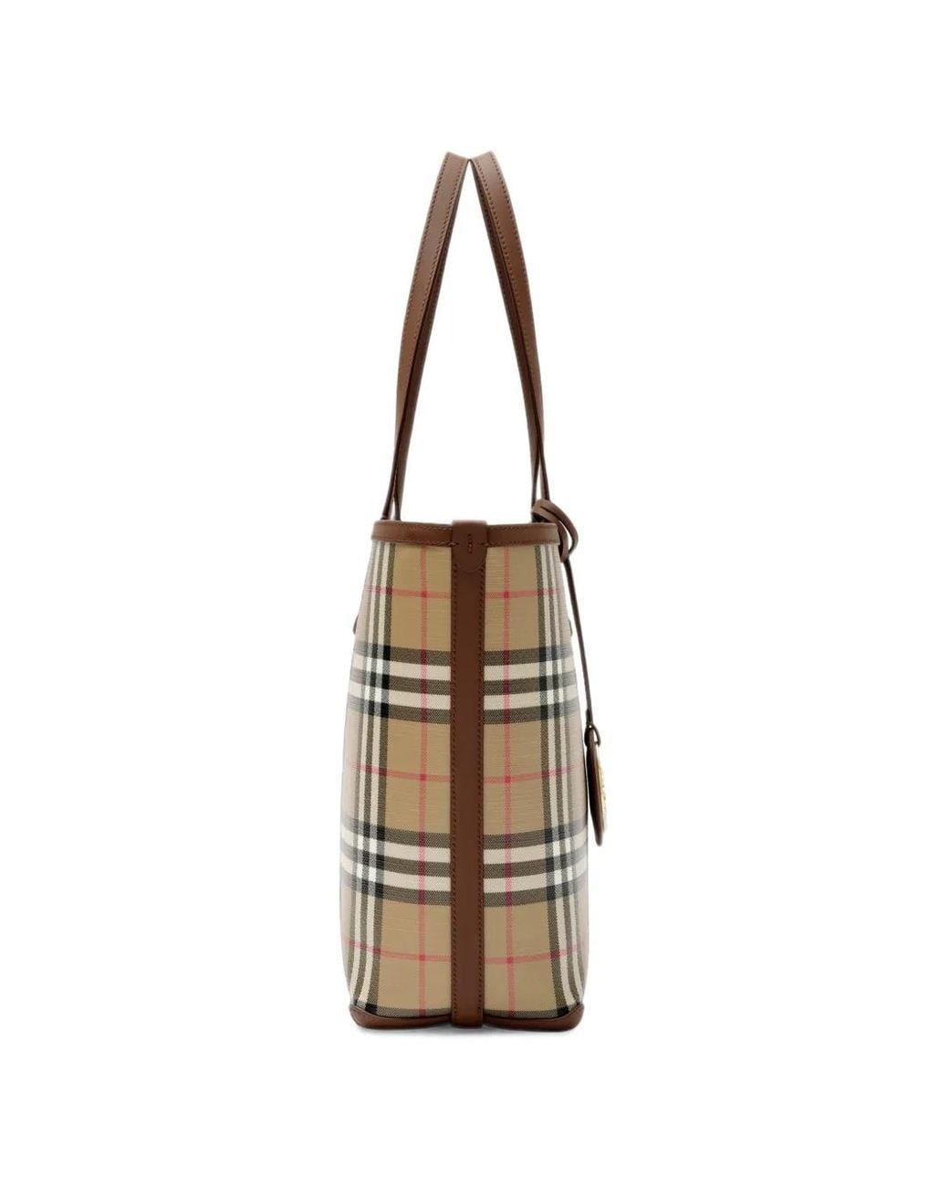 Burberry White Small Check Tote