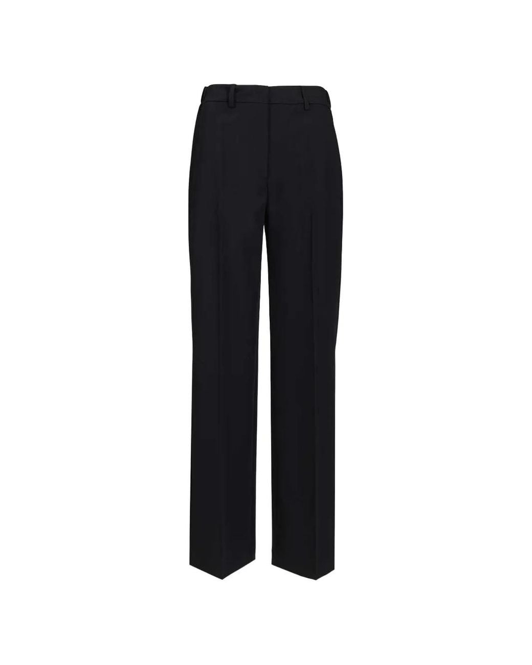 Al Duca D'aosta Black Pressed-Crease Wide-Leg Trousers