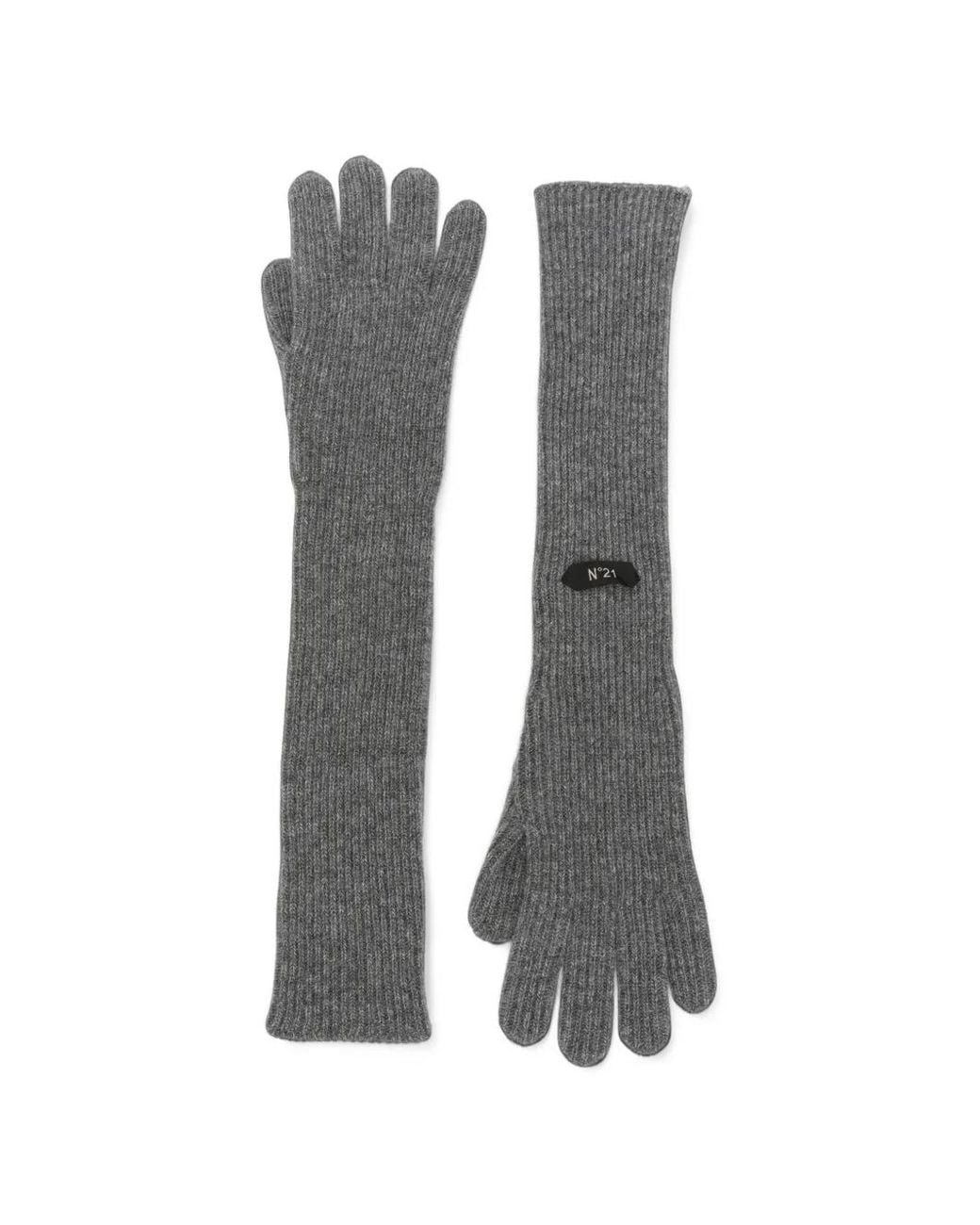 N°21 Gray Handschuhe Aus Geripptem Strick