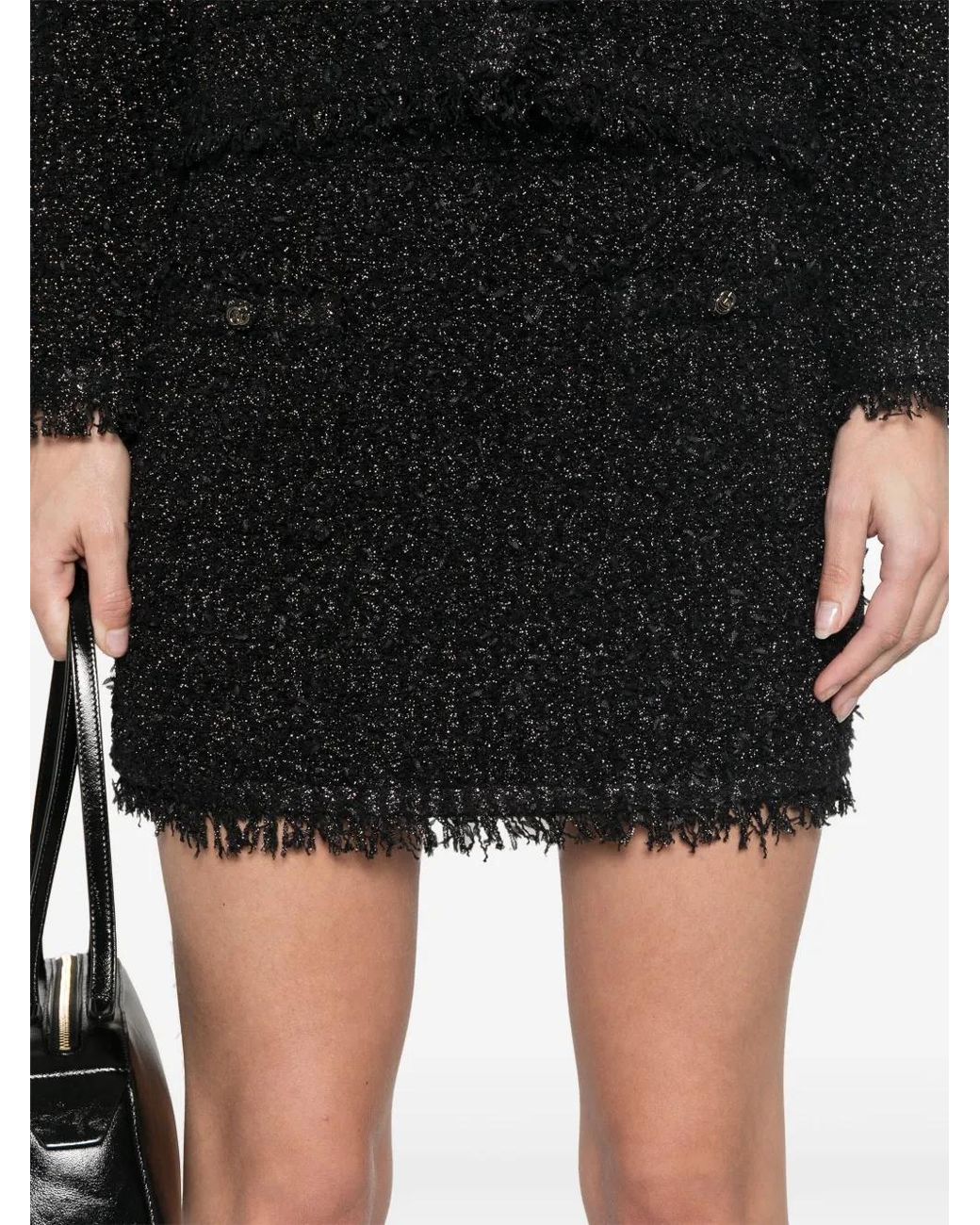 Gucci Black Lamé And Viscose Mini Skirt, Ready-To-Wear