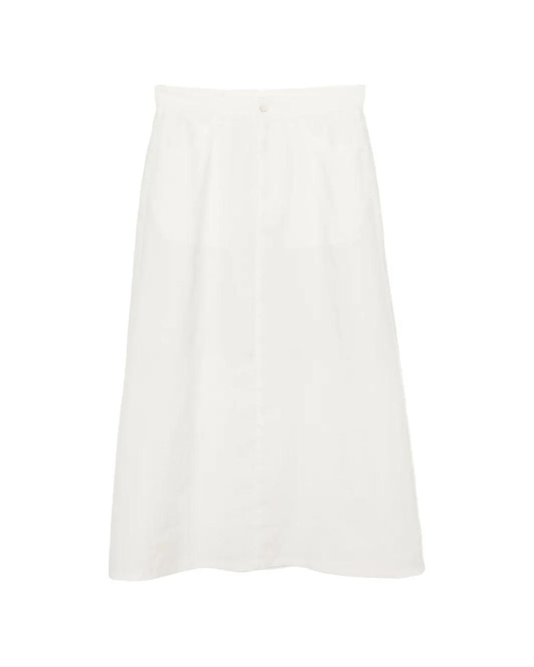 JNBY White A-Line Ramie Skirt
