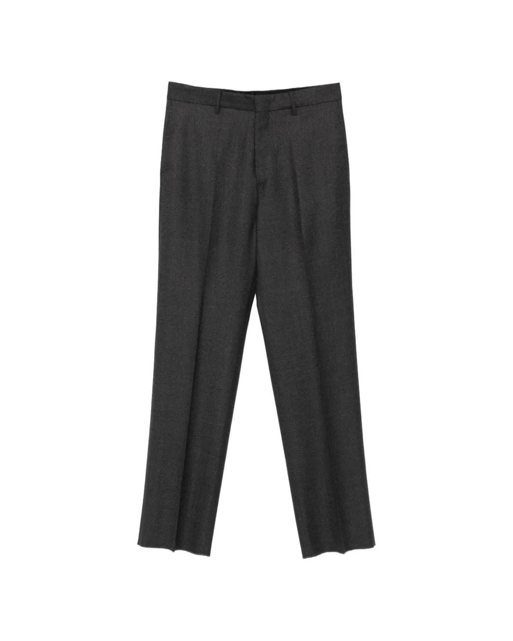 Tagliatore Black Pressed-Crease Tailored Trousers for men