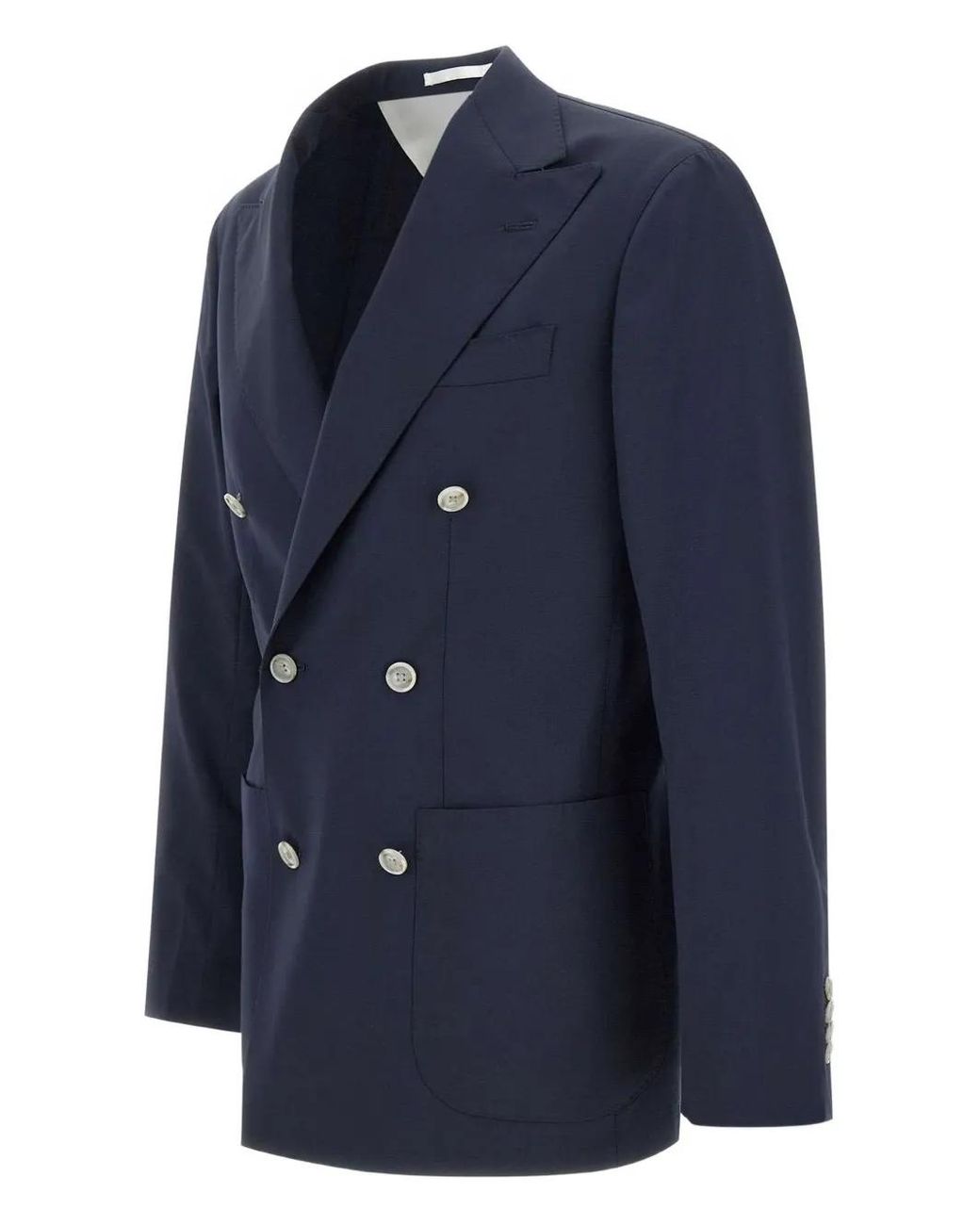 Barba Napoli Blue Wool Blazer for men