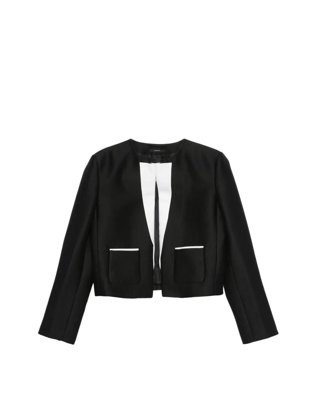 Tom Ford Black Wool Silk Radzimir Spencer Jacket With Contrast Details