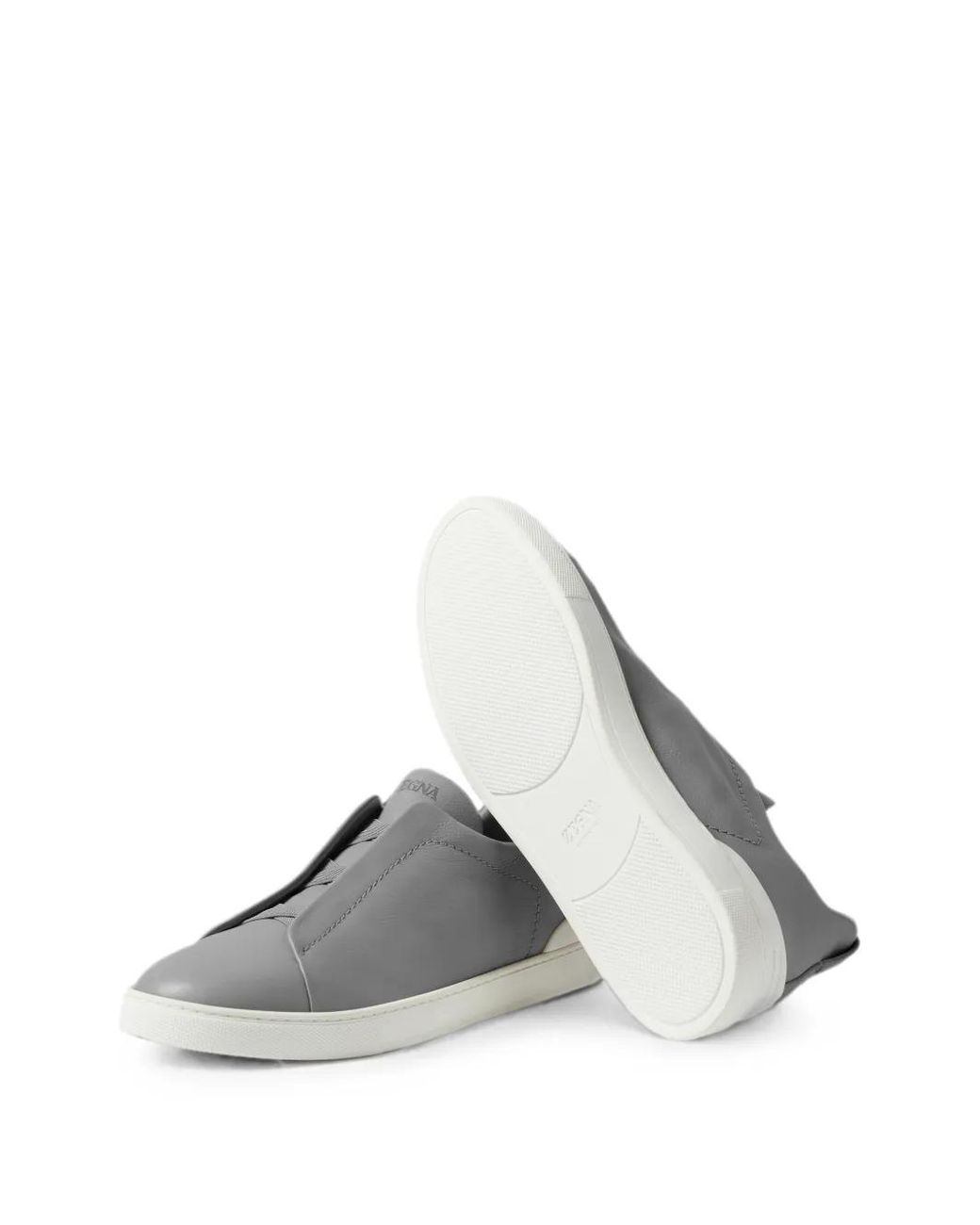 Zegna Gray Mélange Triple Stitch Secondskin Sneakers for men
