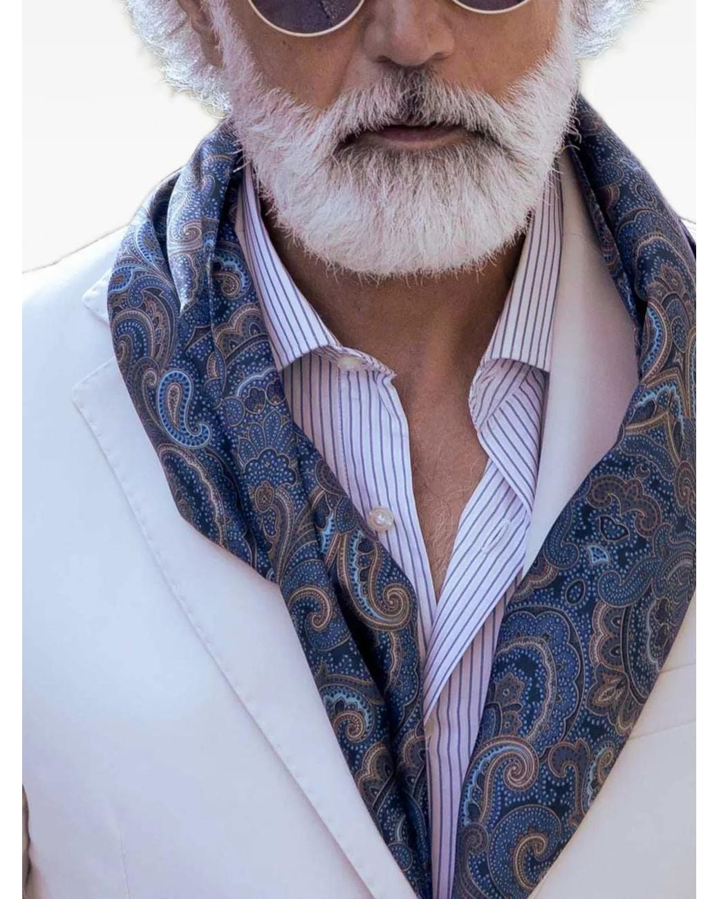 Elizabetta Blue Ferrara Paisley-Print Scarf for men