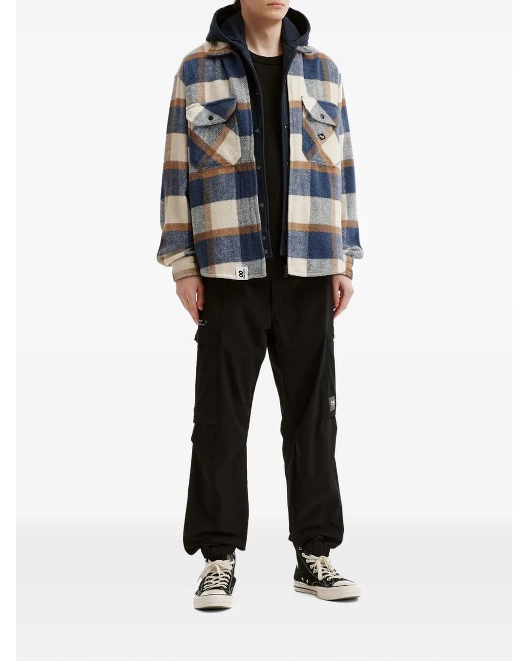 Chocoolate Black Logo-Patch Cargo Pants for men