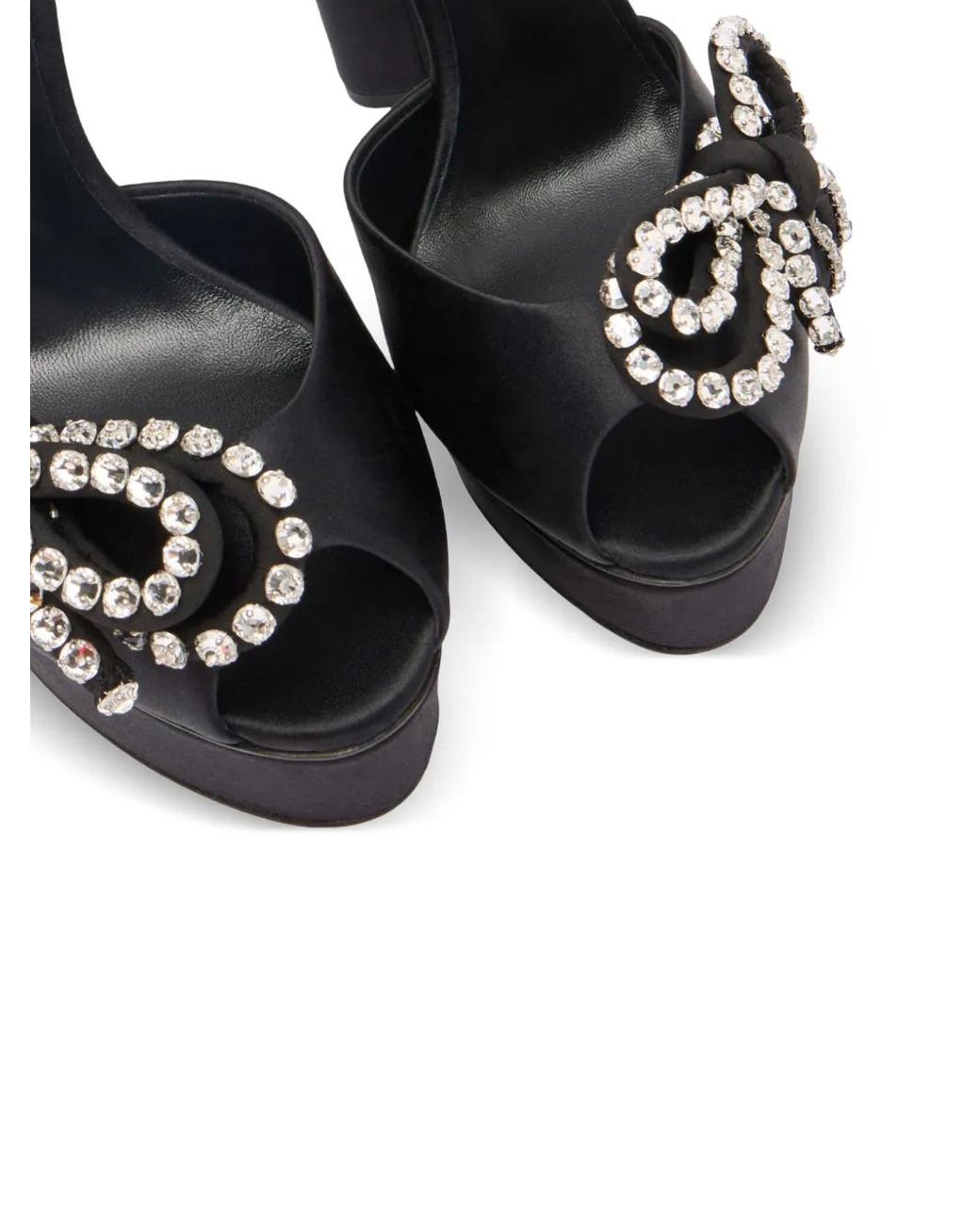 Casadei Black Julia Satin Platform 140
