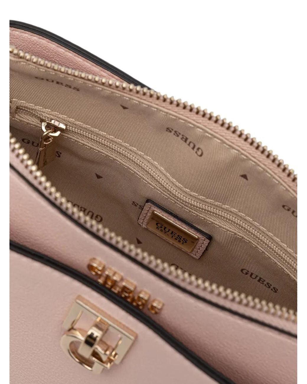 Guess Pink Logo-Plaque Shoulder Bag