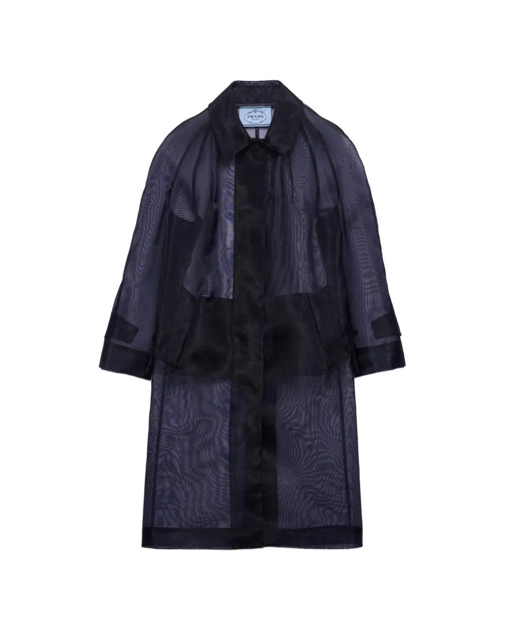 Prada Blue Single-Breasted Crinoline Coat