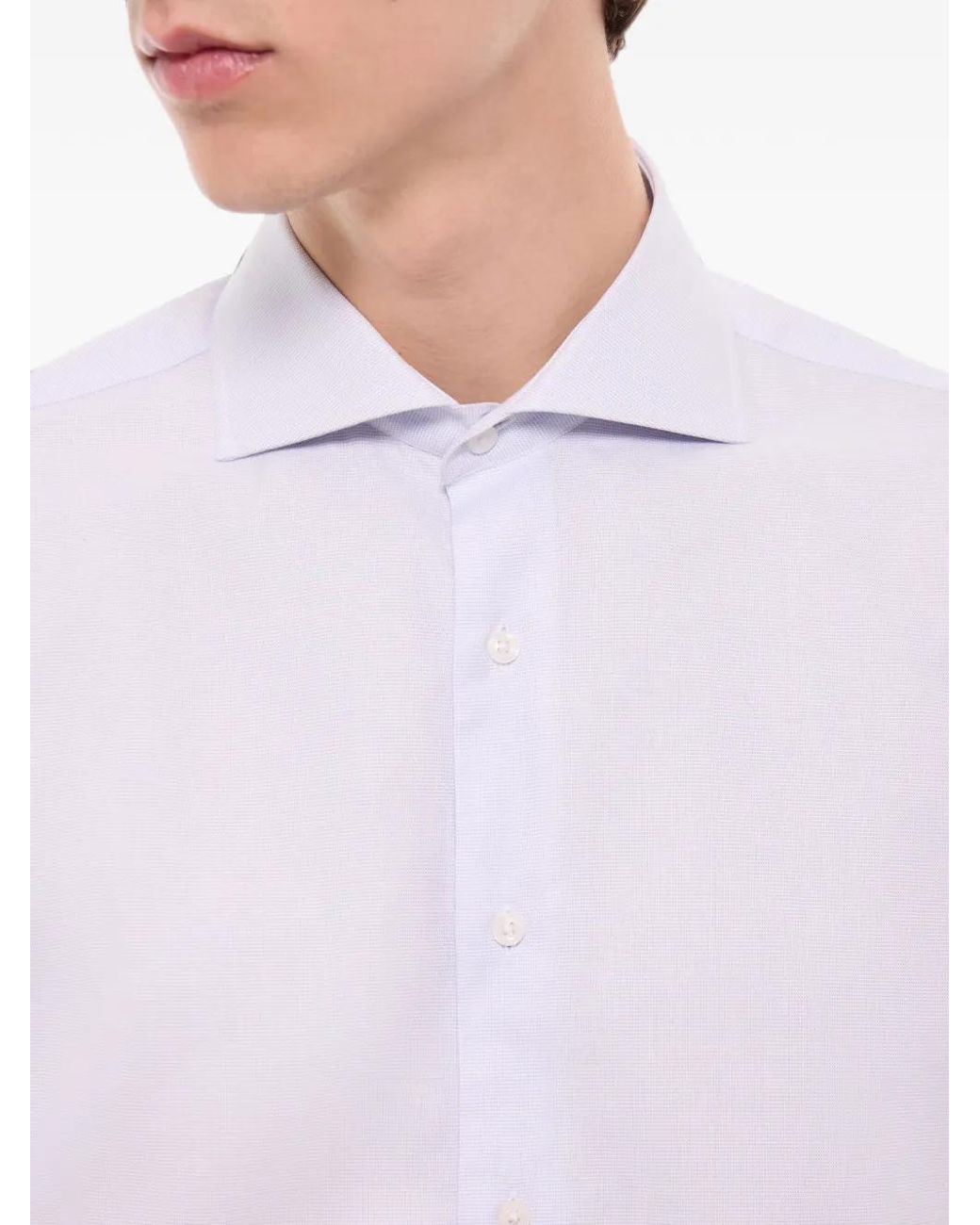 Fursac White Long-Sleeve Cotton Shirt for men