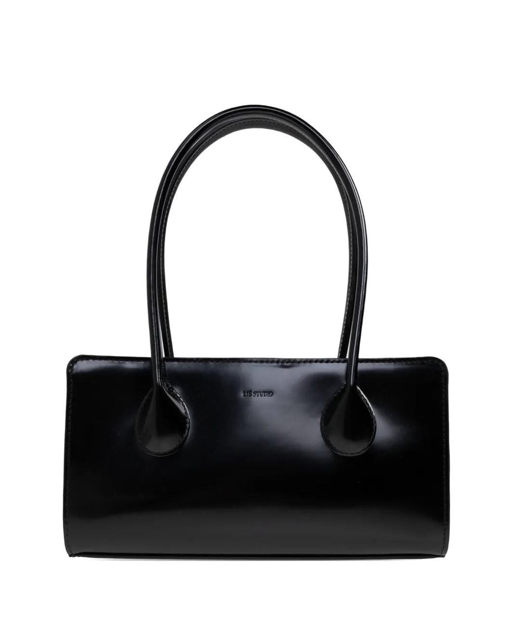 LIE STUDIO Black The Lou Patent Leather Bag