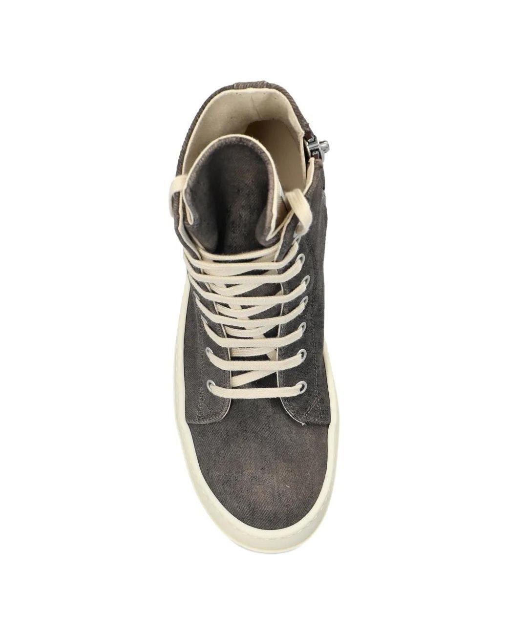 Rick Owens Black High-Top Sneakers