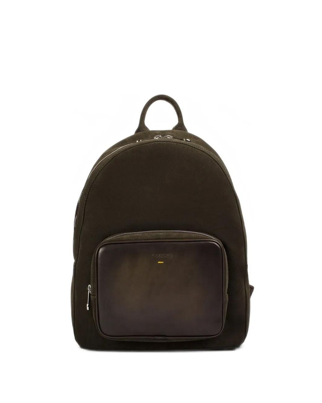 Doucal's Black Suede Leather Backpack for men