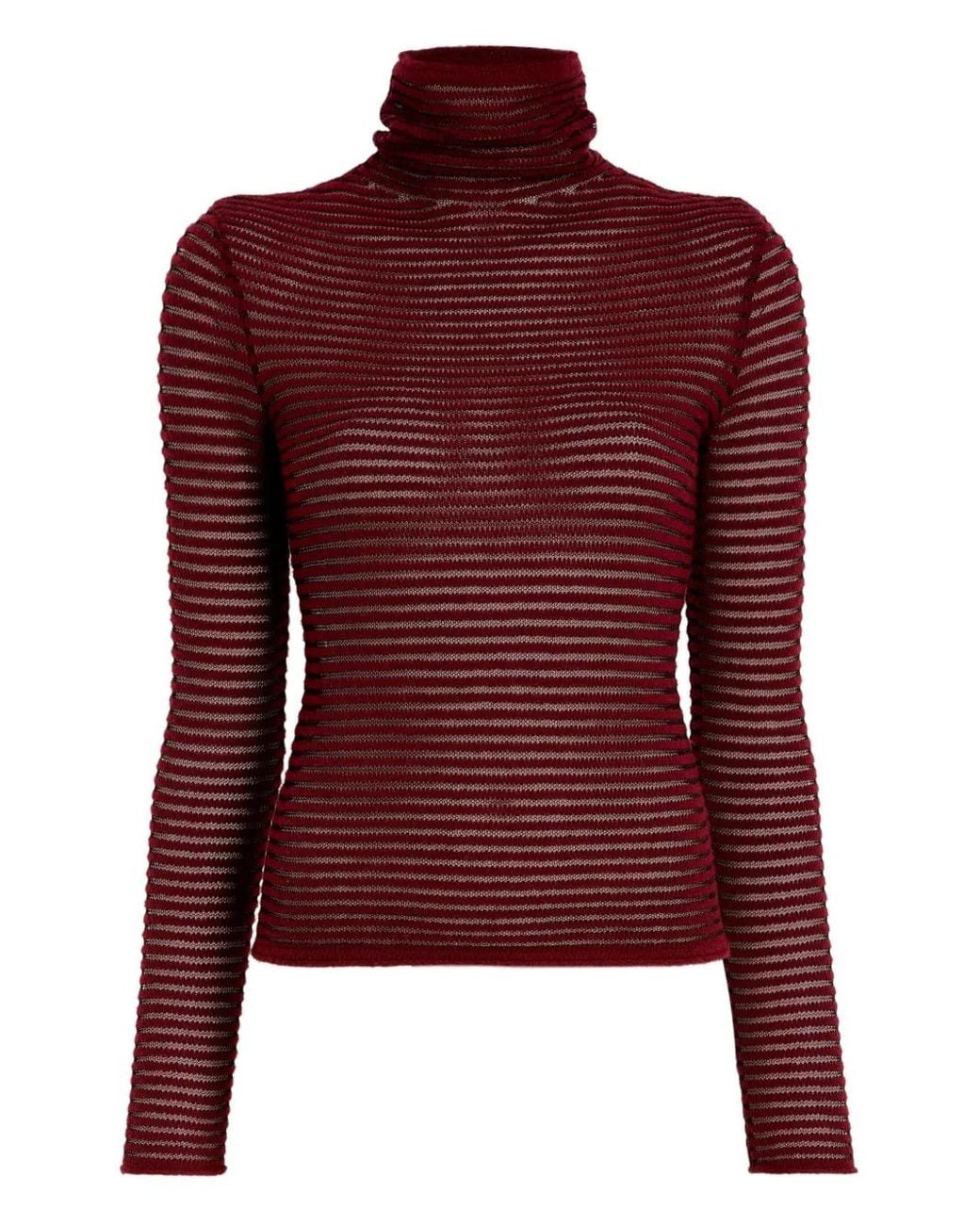 Proenza Schouler Red Hailey Ribbed Turtleneck Top