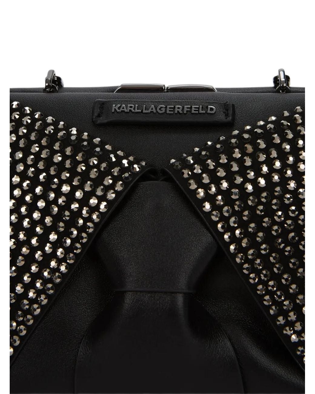 Karl Lagerfeld Black K/Novelty Studded Shoulder Bag