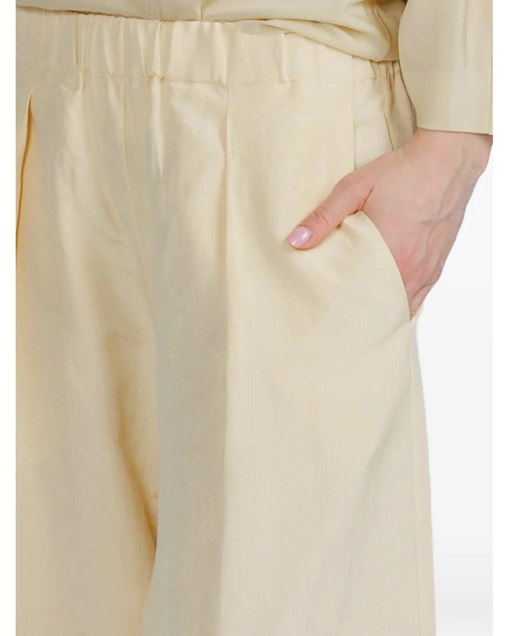 Cortana Natural Mel Pleated Trousers