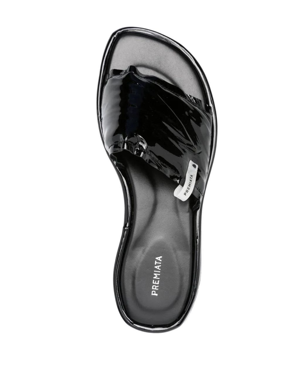 Premiata Black Patent Leather Slides