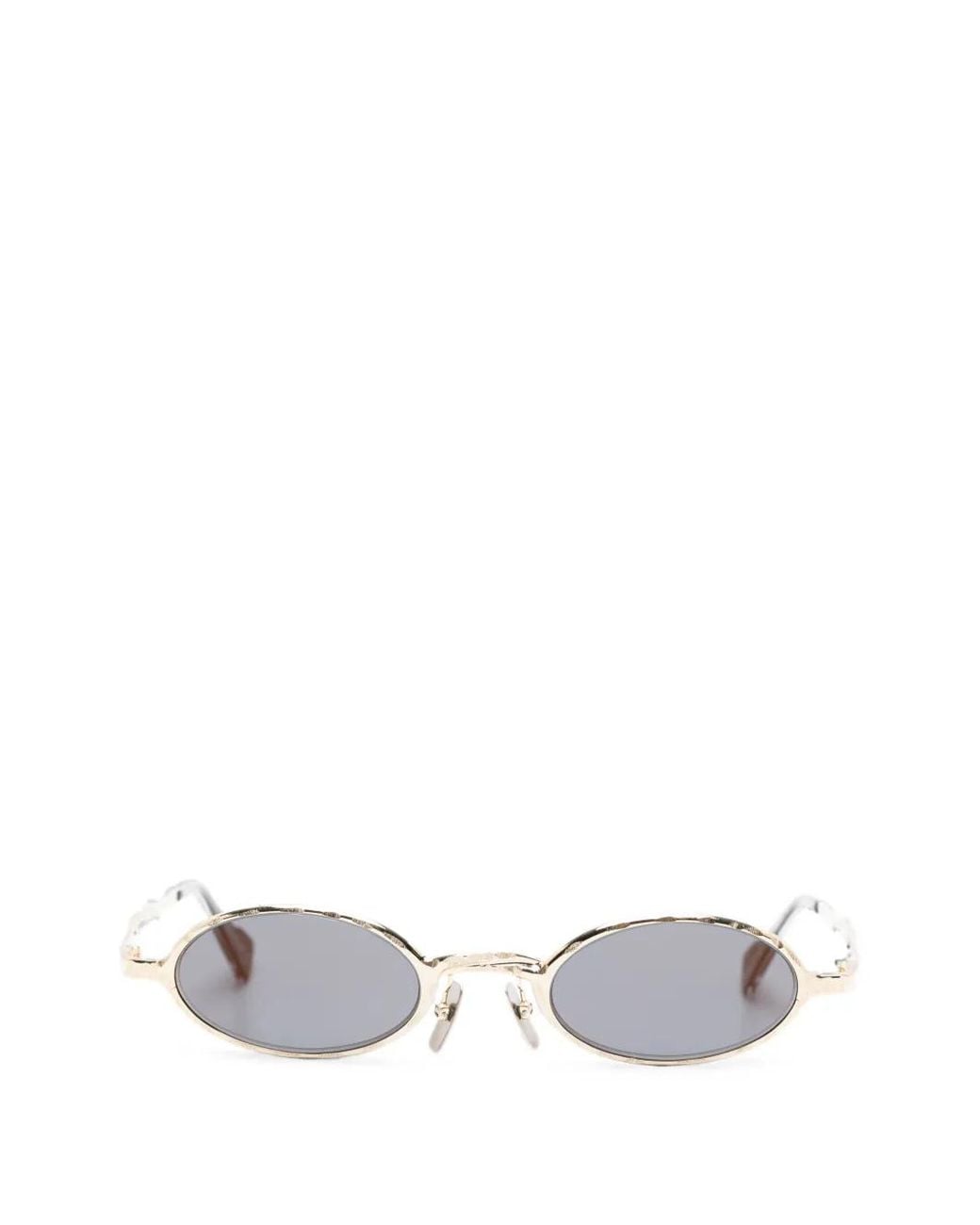 Kuboraum White Hammered-Effect Oval-Frame Sunglasses