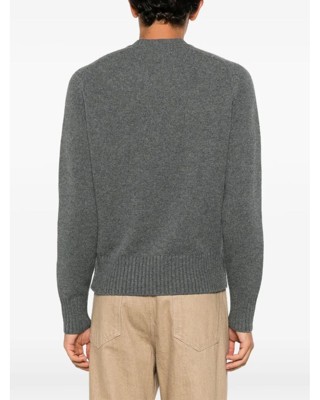 Extreme Cashmere Gray Bourgeois Ribbed-Knit Sweater