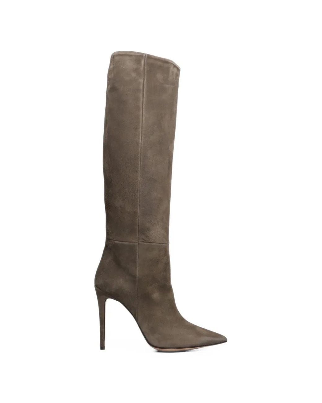 Anna F. Brown Pointed-Toe Stiletto-Heel Boots